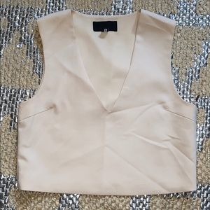 Cream Blaque Label V Neck Cropped Top